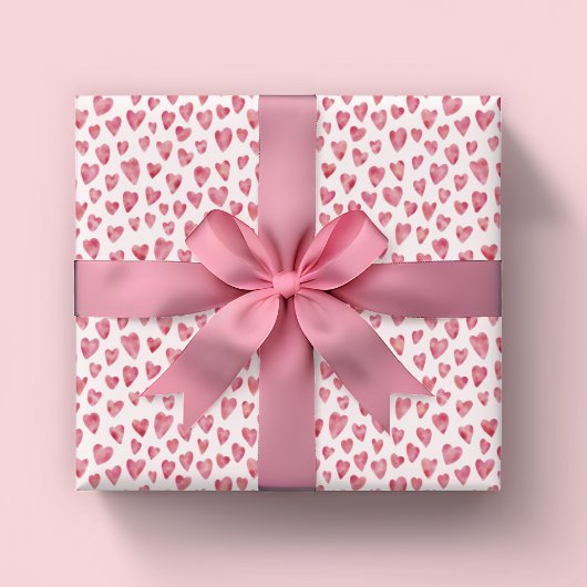 Roze Valentijnshart Cadeaupapier
