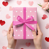 Roze Valentijnsharten Inpakpapier Vel