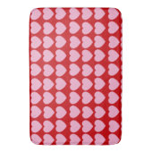 Roze Valentijnsharten op rood Badmat (Voorkant Verticaal)