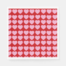 Roze Valentijnsharten op rood
