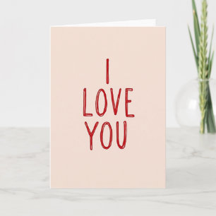 Roze Valentijnskaart I Love You Kaart