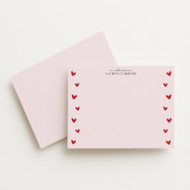 Roze Valentijnskaart met Hartvormige Rand Kaart