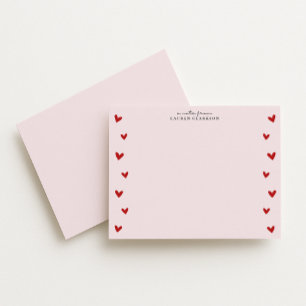Roze Valentijnskaart met Hartvormige Rand Kaart