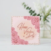 Roze Valentijnskaart met patroon (Staand voorkant)