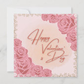 Roze Valentijnskaart met patroon (Voorkant)