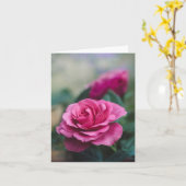 Roze Valentijnskaart met roos Kaart (Gele Bloem)