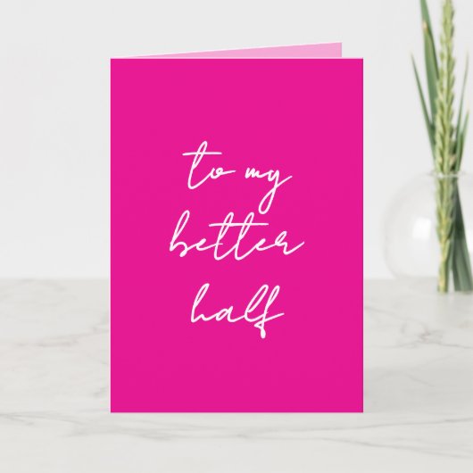 Roze Valentijnskaart "voor mijn betere helft" Aankondiging (Voorkant)