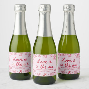 Roze valentijnsliefde is in de lucht Bruidsfeest Sparkling Wijnetiket