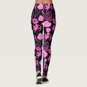 Roze Valentijnspatroon Leggings (Achterkant)