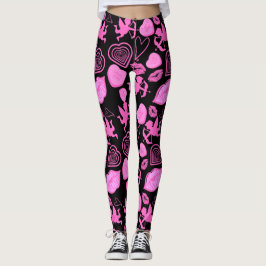 Roze Valentijnspatroon Leggings