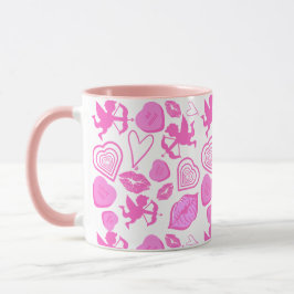 Roze Valentijnspatroon Mok