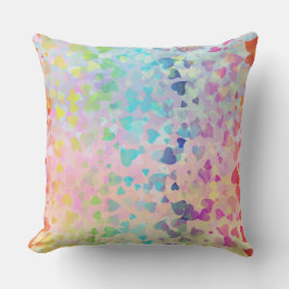 Roze vallende harten kussen