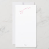 Roze vallende ster handgetekend 3 foto-script feestdagenkaart (Achterkant)