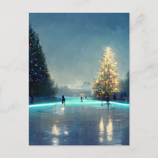 Roze van de buitenste schaatsen in het land briefkaart (Voorkant)