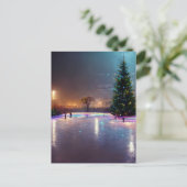 Roze van de buitenste schaatsen in het land briefkaart (Staand voorkant)