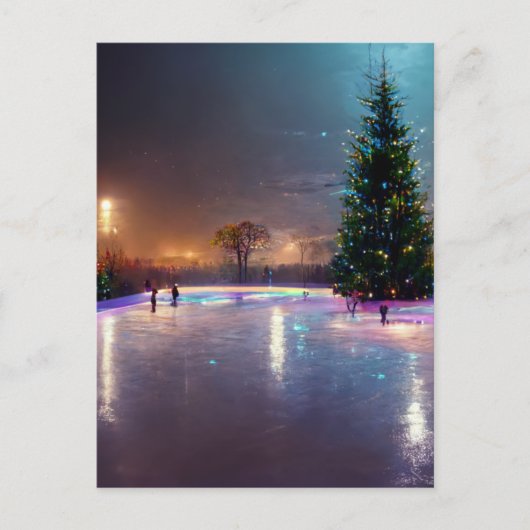 Roze van de buitenste schaatsen in het land briefkaart (Voorkant)