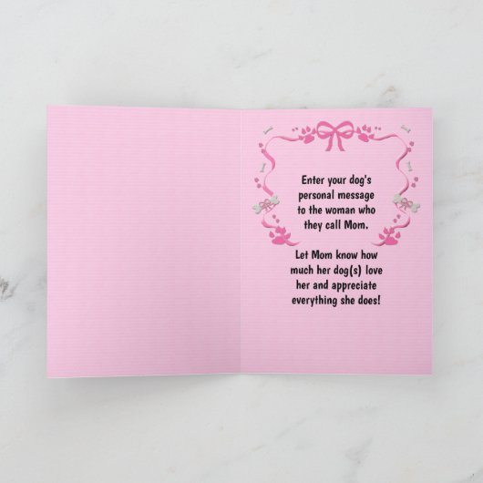 Roze van de hond Moederdag Kaart (Binnen)