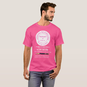 Roze van de mobiele Notarische Ondertekenaar van d T-shirt