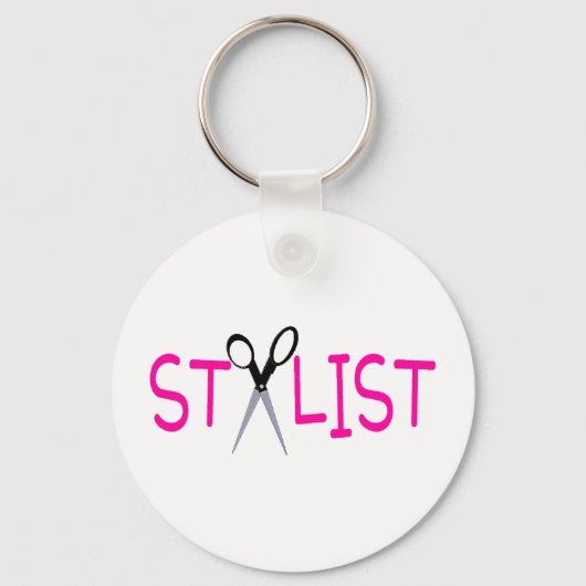 Roze van de Stijllijst van het haar met Schaar Sleutelhanger (Voorkant)