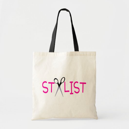 Roze van de Stijllijst van het haar met Schaar Tote Bag (Voorkant)