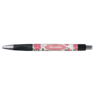 Roze van de waterverf nam Botanisch BloemenPatroon Pen