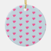 Roze van Harten Blauw Ornament Als achtergrond (Voorkant)