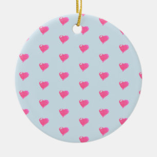 Roze van Harten Blauw Ornament Als achtergrond