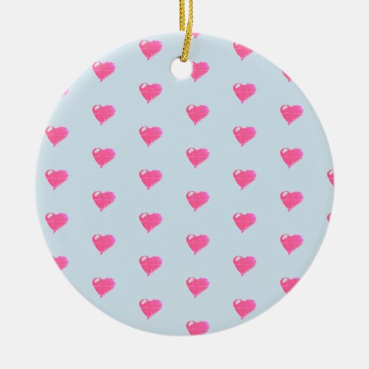 Roze van Harten Blauw Ornament Als achtergrond (Voorkant)