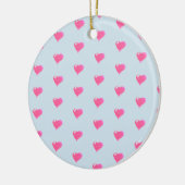 Roze van Harten Blauw Ornament Als achtergrond (Links)