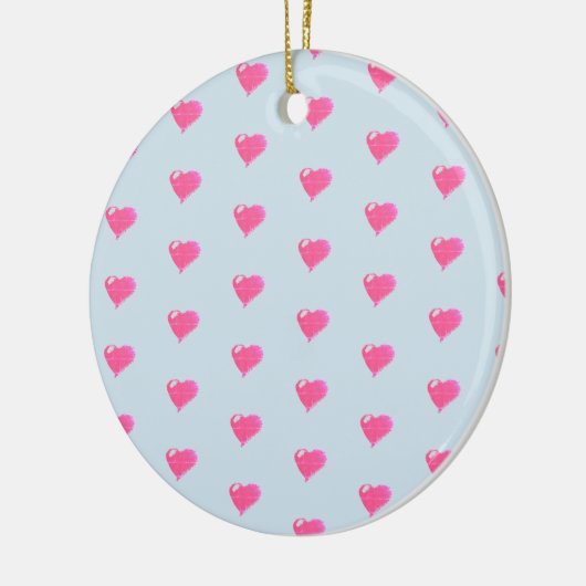 Roze van Harten Blauw Ornament Als achtergrond (Links)