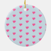 Roze van Harten Blauw Ornament Als achtergrond (Achterkant)