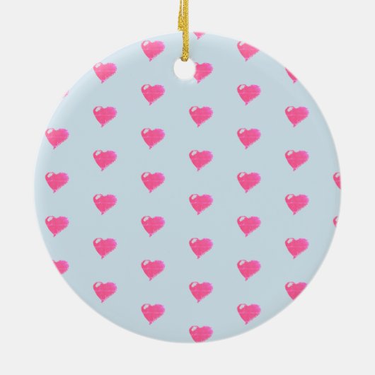 Roze van Harten Blauw Ornament Als achtergrond (Achterkant)