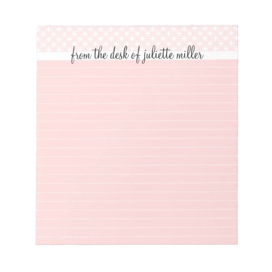 Roze van het bureau van het gepersonaliseerd Notit Notitieblok (Voorkant)