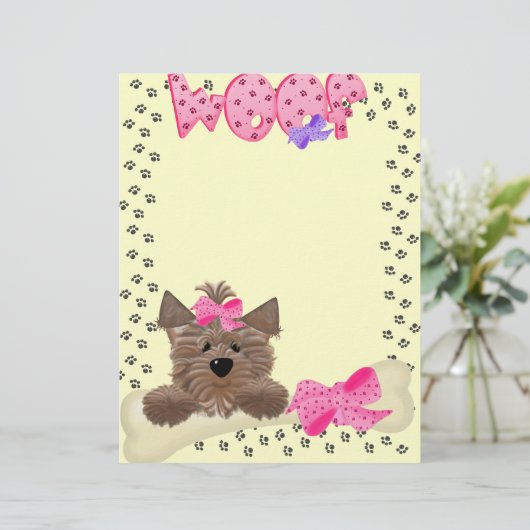 Roze van het bureau van Wof Print Letterhead (Staand voorkant)