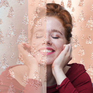 Roze van kerstbomen nam Goud bloost Girly Sparkly Feestdagen Kaart