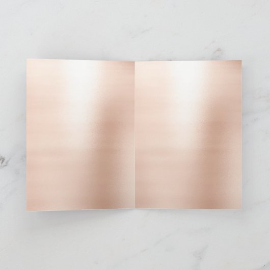 Roze van kerstbomen nam Goud bloost Girly Sparkly Feestdagen Kaart (Binnen)