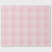 Roze van kerstman glittersneeuwvlok cadeaupapier (Vlak)