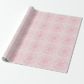 Roze van kerstman glittersneeuwvlok cadeaupapier (Uitgerold)
