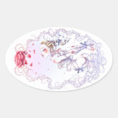 Roze van Versailles Ovale Sticker (Voorkant)