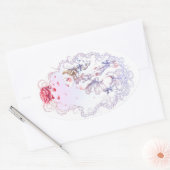 Roze van Versailles Ovale Sticker (Envelop)