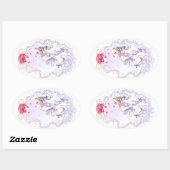 Roze van Versailles Ovale Sticker (Vel)