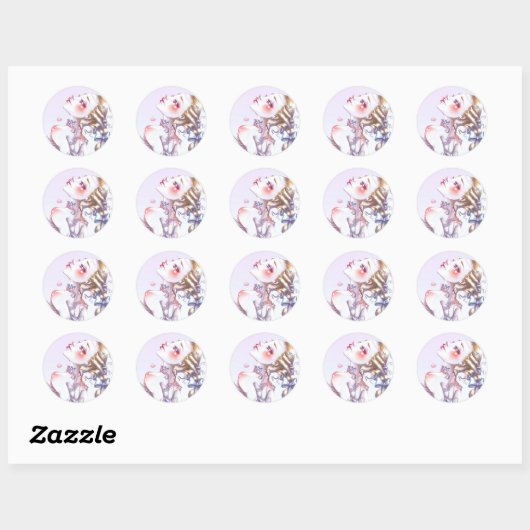 Roze van Versailles Ronde Sticker (Vel)