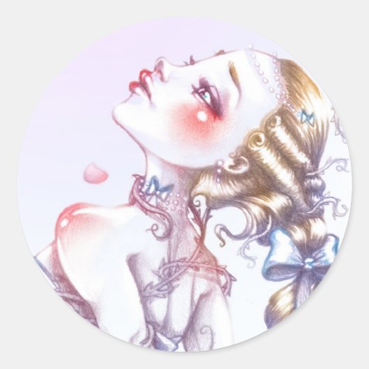 Roze van Versailles Ronde Sticker (Voorkant)