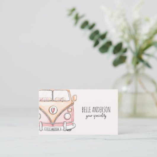 Roze van  visitekaartje (Staand voorkant)