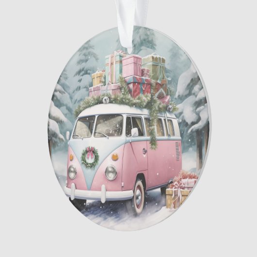 Roze  Vanagon Ornament (voorkant)