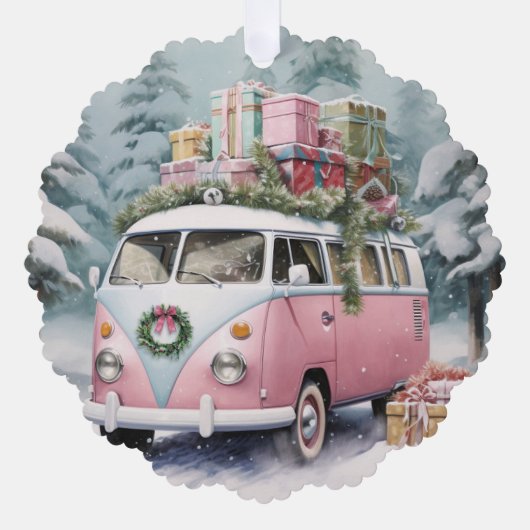 Roze  Vanagon Ornament (Voorkant)