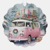 Roze  Vanagon Ornament Kaart (Voorkant)
