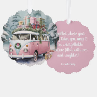 Roze Vanagon Ornament Kaart