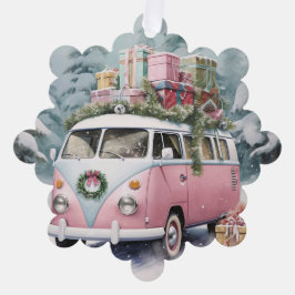 Roze Vanagon Ornament Kaart