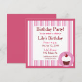 Roze Vanilla Cupcake Kaart (Voorkant / Achterkant)